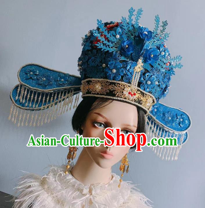 China Ancient Court Queen Wedding Phoenix Coronet Traditional Ming Dynasty Empress Headwear