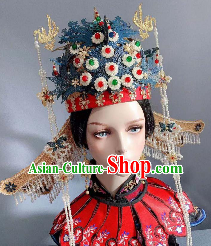China Traditional Ming Dynasty Empress Headwear Ancient Court Queen Phoenix Coronet Golden Dragon Hairpins Full Set