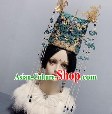 China Traditional Hair Crown Hairpins Ancient Court Queen Phoenix Coronet Ming Dynasty Empress Headwear Full Set