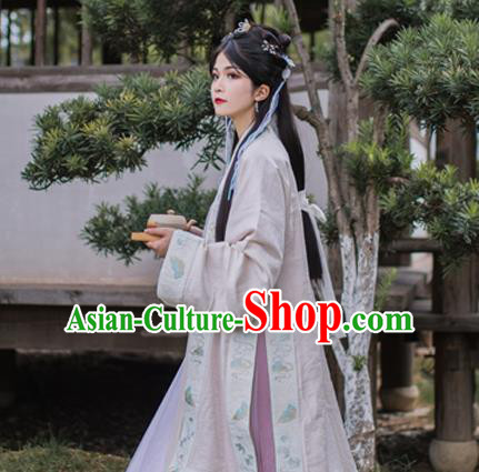 China Song Dynasty Young Beauty Historical Clothing Traditional Costume Ancient Hanfu Dress for Women