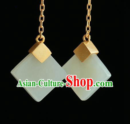 Handmade Chinese Jade Ear Accessories Traditional Cheongsam Earrings Jewelry