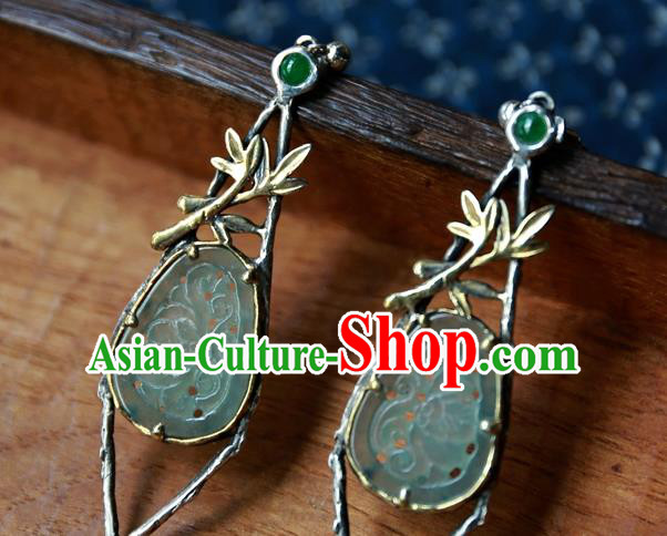 China National Jade Jewelry Traditional Cheongsam Earrings Handmade Ear Accessories