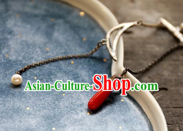 China National Cheongsam Earrings Traditional Jewelry Ornaments Handmade Silver Long Tassel Ear Accessories