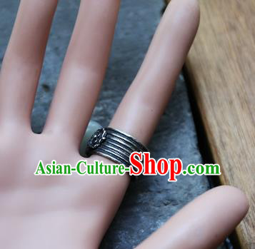 China National Jade Ring Traditional Handmade Silver Jewelry Accessories