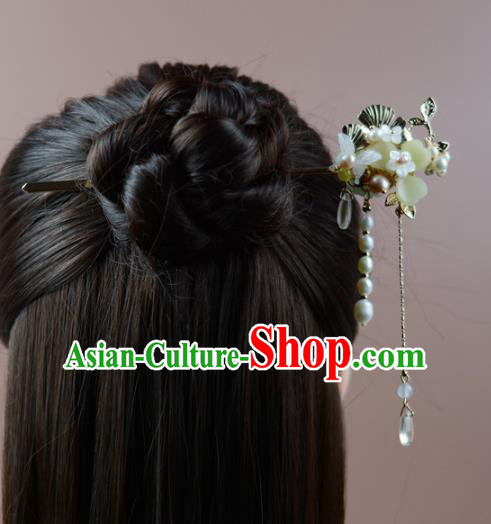 China Classical Cheongsam Shell Butterfly Hair Stick Traditional Hair Accessories Tassel Hairpin