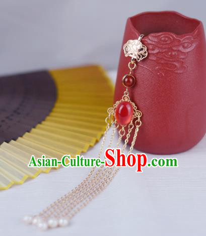 Chinese Handmade Red Brooch Traditional Cheongsam Jewelry Pendant Tassel Accessories
