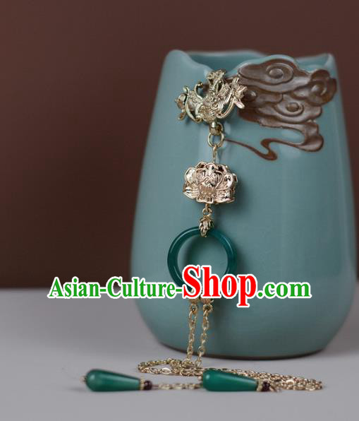 Chinese Handmade Jade Brooch Accessories Traditional Cheongsam Jewelry Pendant