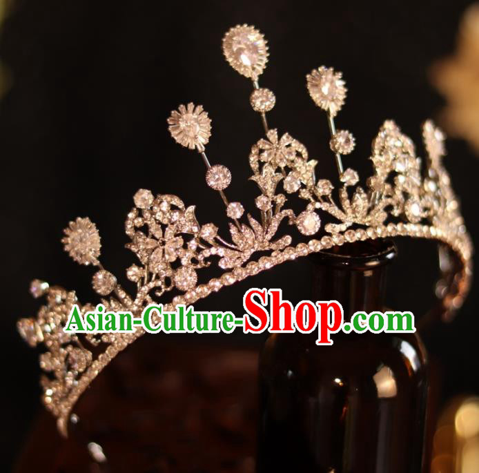 Top Bride Zircon Jewelry Ornaments Handmade Wedding Royal Crown Princess Crystal Hair Accessories
