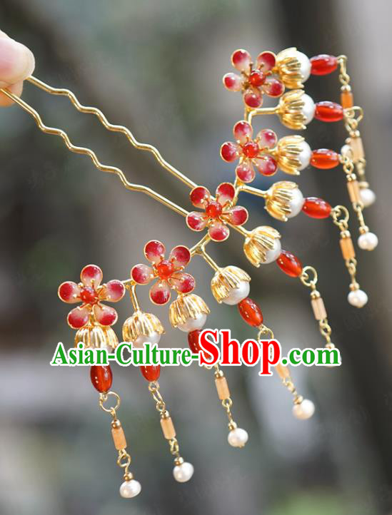 China Traditional Wedding Hair Sticks Ancient Queen Hair Accessories Tassel Hairpins Full Set