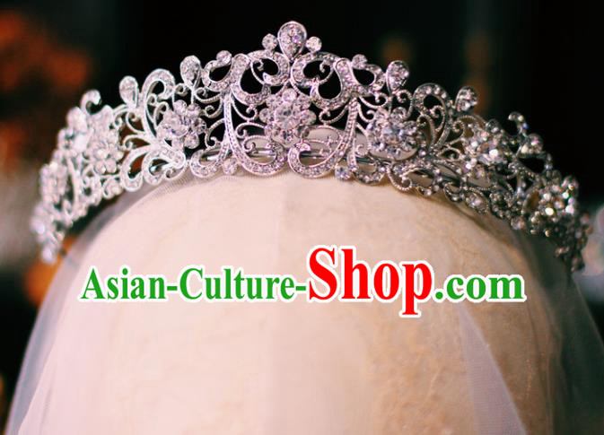 European Wedding Bride Hair Accessories Baroque Princess Retro Royal Crown Crystal Hair Clasp