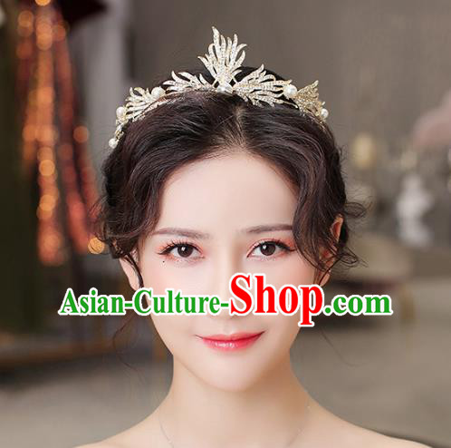 Handmade Court Retro Hair Accessories Baroque Bride Headwear European Wedding Golden Royal Crown