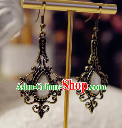 Top Grade Baroque Bride Ear Jewelry European Black Earrings Accessories