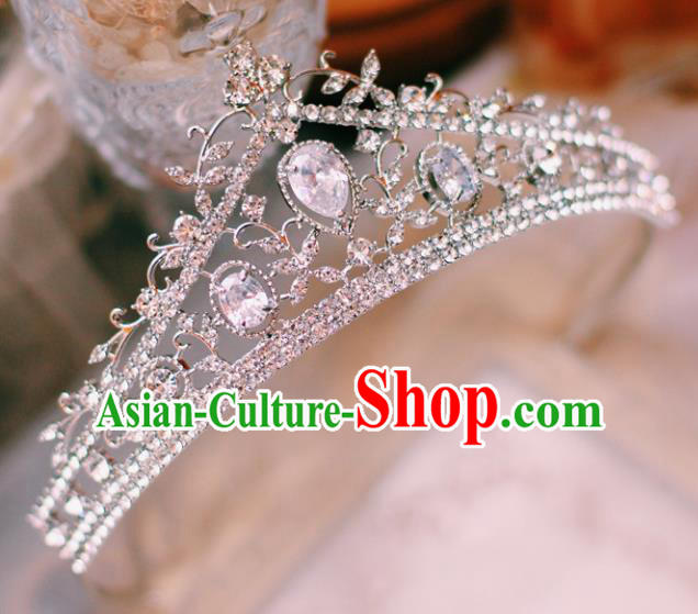 Handmade Wedding Crystal Hair Accessories Baroque Bride Royal Crown European Court Princess Headwear