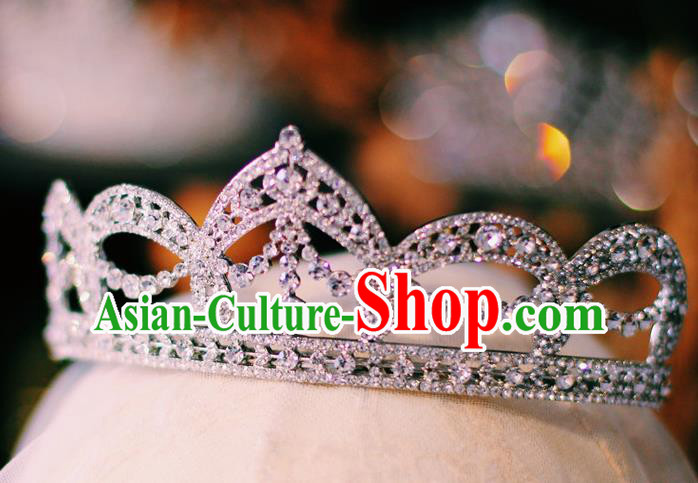 Handmade Baroque Bride Royal Crown European Court Princess Headwear Wedding Crystal Hair Accessories