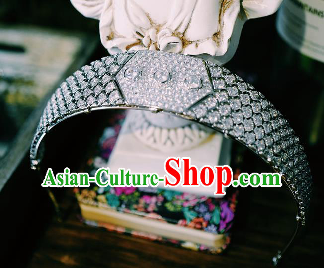 Handmade Wedding Luxury Jewelry Accessories Baroque Zircon Royal Crown European Princess Headwear