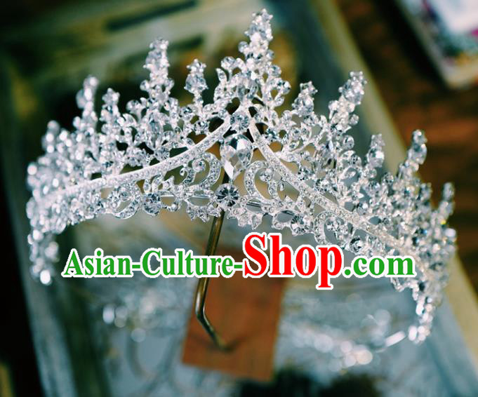 Retro European Wedding Royal Crown Handmade Court Hair Accessories Baroque Princess Zircon Headwear