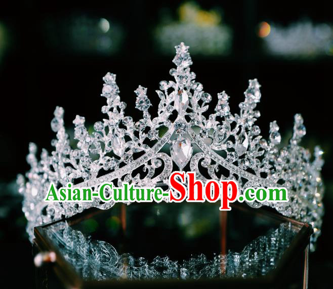 Retro European Wedding Royal Crown Handmade Court Hair Accessories Baroque Princess Zircon Headwear