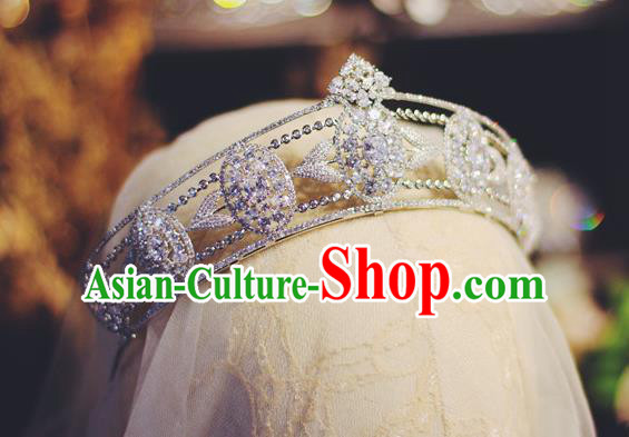 Baroque Princess Zircon Royal Crown Court Hair Jewelry European Wedding Bride Hair Accessories
