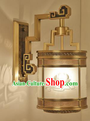 Top Grade Chinese Traditional Handmade Brass Wall Lantern Classical Printing Lotus Palace Lanterns