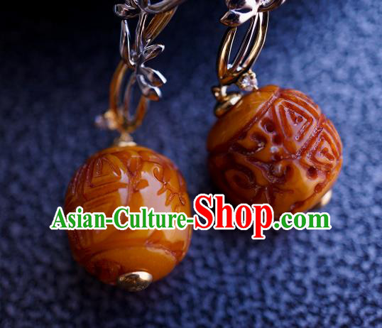 Top Grade Chinese Handmade Beeswax Ear Jewelry Accessories Traditional Classical Earrings