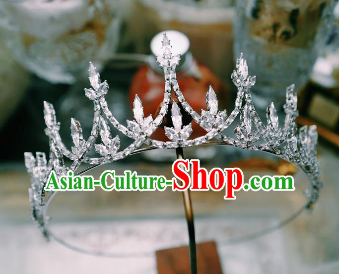 Handmade Crystal Jewelry Accessories European Princess Headwear Baroque Bride Wedding Zircon Royal Crown