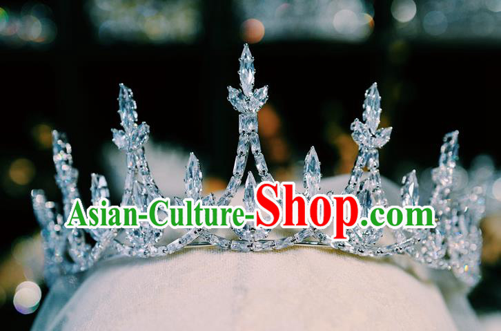 Handmade Crystal Jewelry Accessories European Princess Headwear Baroque Bride Wedding Zircon Royal Crown