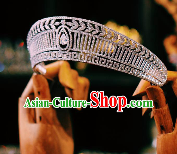Handmade Baroque Bride Wedding Luxury Zircon Royal Crown European Crystal Jewelry Accessories Princess Headwear