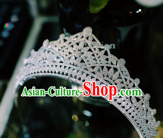 Baroque Hair Clasp Women Jewelry Accessories European Princess Headwear Handmade Wedding Luxury Zircon Royal Crown