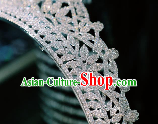 Baroque Hair Clasp Women Jewelry Accessories European Princess Headwear Handmade Wedding Luxury Zircon Royal Crown