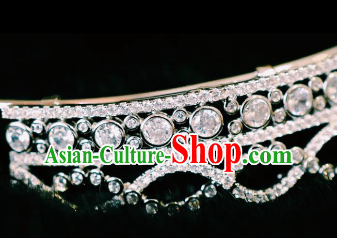 European Princess Headwear Handmade Wedding Luxury Zircon Royal Crown Baroque Hair Clasp Women Jewelry Accessories