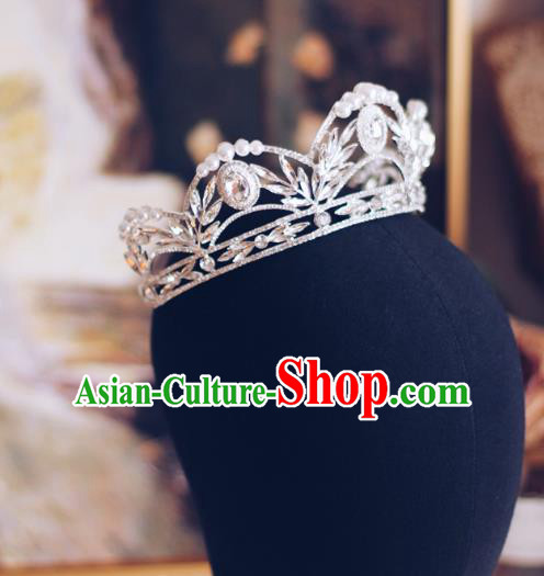 Handmade Luxury Zircon Royal Crown Baroque Wedding Women Jewelry Accessories European Princess Headwear