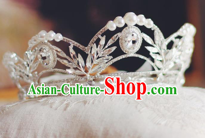 Handmade Luxury Zircon Royal Crown Baroque Wedding Women Jewelry Accessories European Princess Headwear