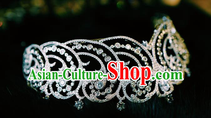 Handmade European Court Royal Crown Headwear Women Jewelry Accessories Baroque Bride Headwear