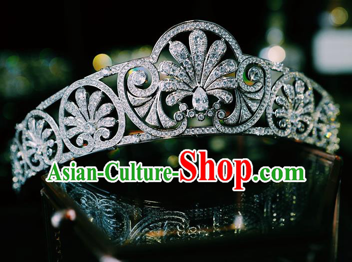 European Retro Headwear Bride Zircon Royal Crown Princess Wedding Jewelry Accessories