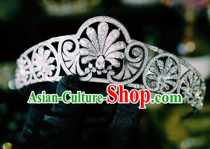 European Retro Headwear Bride Zircon Royal Crown Princess Wedding Jewelry Accessories