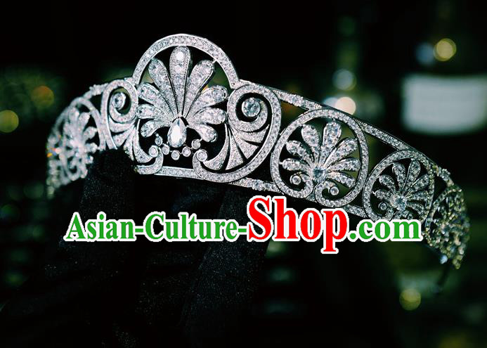 European Retro Headwear Bride Zircon Royal Crown Princess Wedding Jewelry Accessories