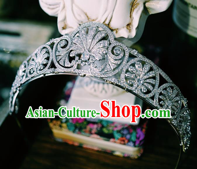 European Retro Headwear Bride Zircon Royal Crown Princess Wedding Jewelry Accessories
