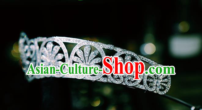 European Retro Headwear Bride Zircon Royal Crown Princess Wedding Jewelry Accessories