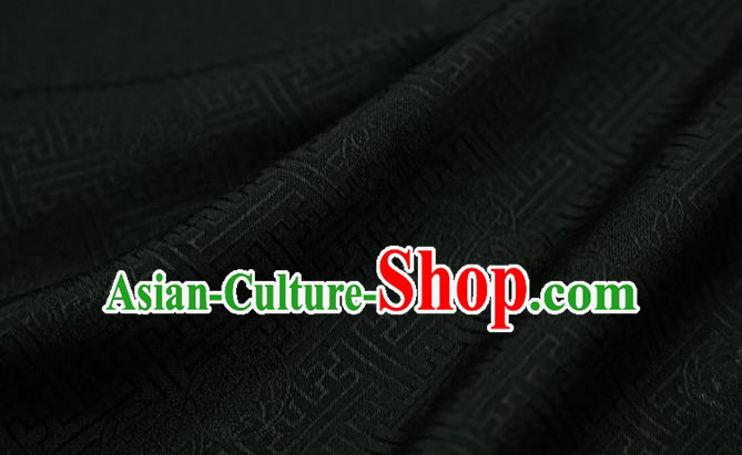 Chinese Classical Jacquard Pattern Design Atrovirens Mulberry Silk Fabric Asian Traditional Cheongsam Silk Material