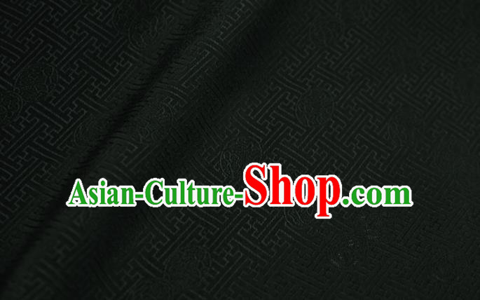 Chinese Classical Jacquard Pattern Design Atrovirens Mulberry Silk Fabric Asian Traditional Cheongsam Silk Material