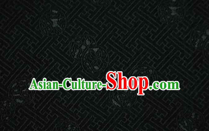 Chinese Classical Jacquard Pattern Design Atrovirens Mulberry Silk Fabric Asian Traditional Cheongsam Silk Material