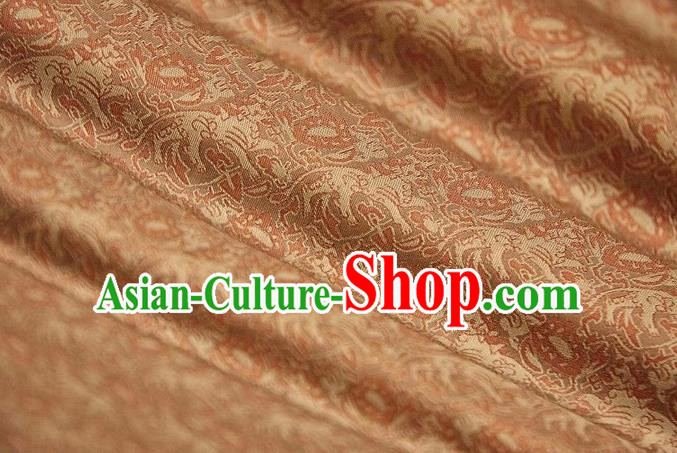 Chinese Classical Pattern Design Orange Song Brocade Fabric Asian Traditional Silk Material