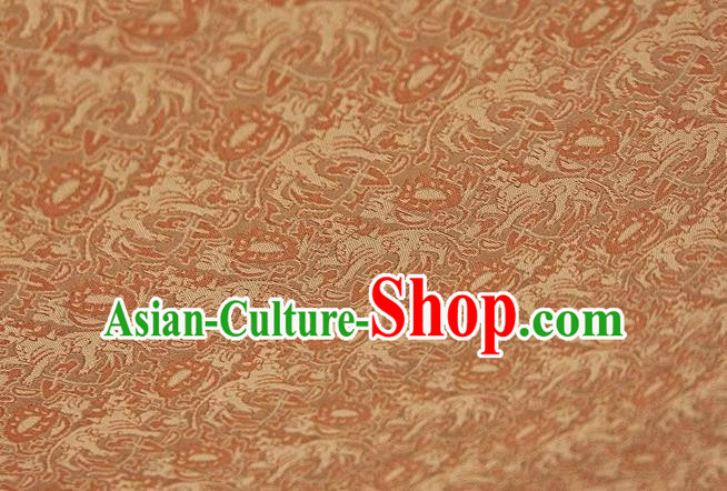 Chinese Classical Pattern Design Orange Song Brocade Fabric Asian Traditional Silk Material