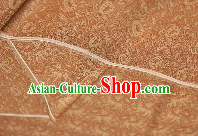 Chinese Classical Pattern Design Orange Song Brocade Fabric Asian Traditional Silk Material