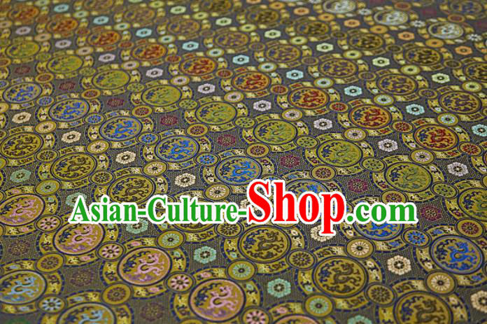 Chinese Classical Dragon Pattern Design Brown Song Brocade Fabric Asian Traditional Silk Material