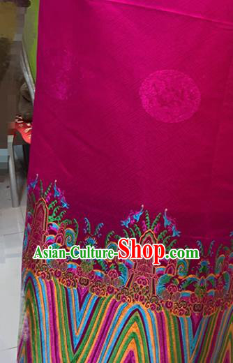 Chinese Classical Pattern Design Rosy Brocade Fabric Asian Traditional Satin Tang Suit Silk Material