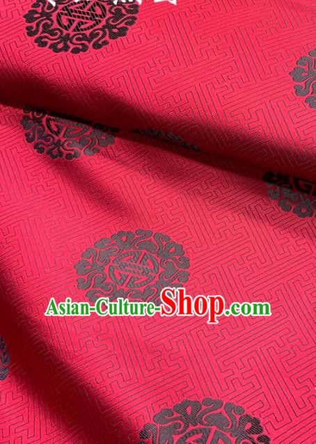 Chinese Classical Lucky Pattern Design Red Brocade Fabric Asian Traditional Satin Tang Suit Silk Material