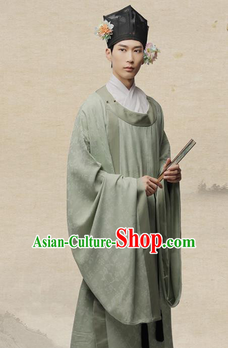 Chinese Ancient Poet Scholar Lu You Hanfu Clothing Traditional Song Dynasty Nobility Childe Costumes for Men