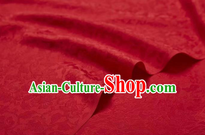 Chinese Classical Peony Pattern Design Red Silk Fabric Asian Traditional Cheongsam Brocade Material