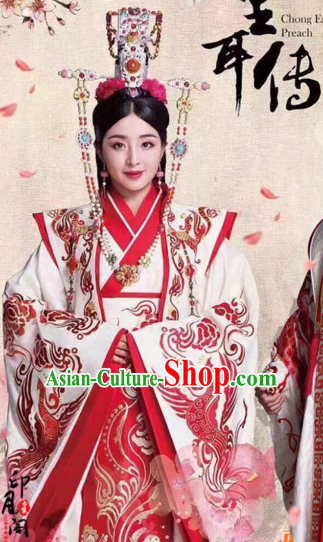 Chong Er Preach TV Drama Bride Wedding Dresses Ancient Chinese Wedding Garment